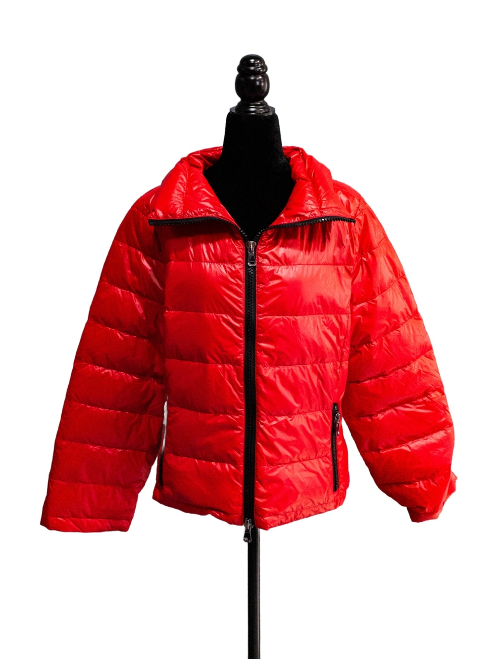 NWT ANORAK Red Puffer Duck Down Coat, Size Large
